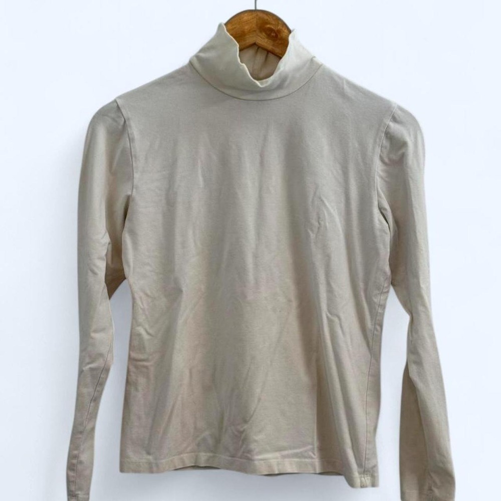 Vintage 90s Classiques Entier Cotton Turtleneck White Size S Minimalist Normcore